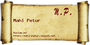 Mahl Petur névjegykártya